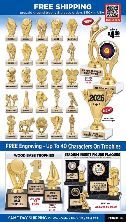 Crown Awards Catalog Weekly Ad December 31, 2025 - December 31, 2026
