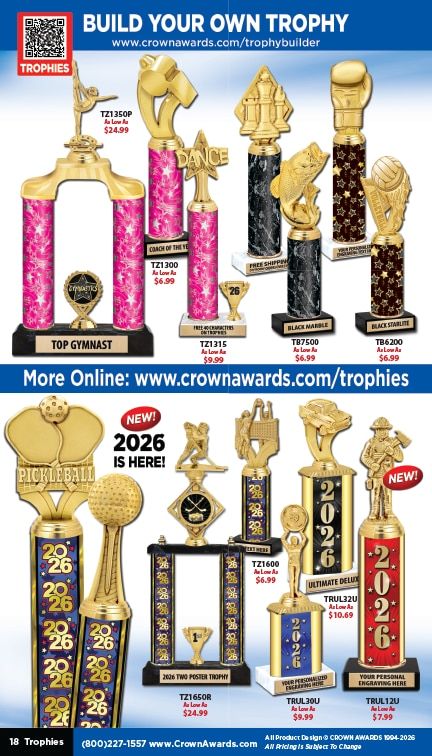 Crown Awards Catalog Weekly Ad December 31, 2025 - December 31, 2026