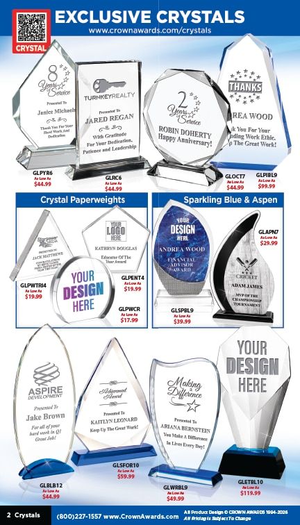 Crown Awards Catalog Weekly Ad December 31, 2025 - December 31, 2026