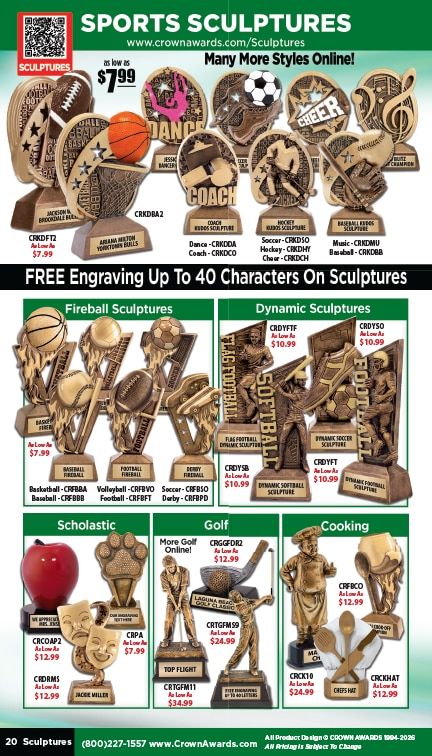 Crown Awards Catalog Weekly Ad December 31, 2025 - December 31, 2026