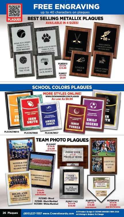 Crown Awards Catalog Weekly Ad December 31, 2025 - December 31, 2026