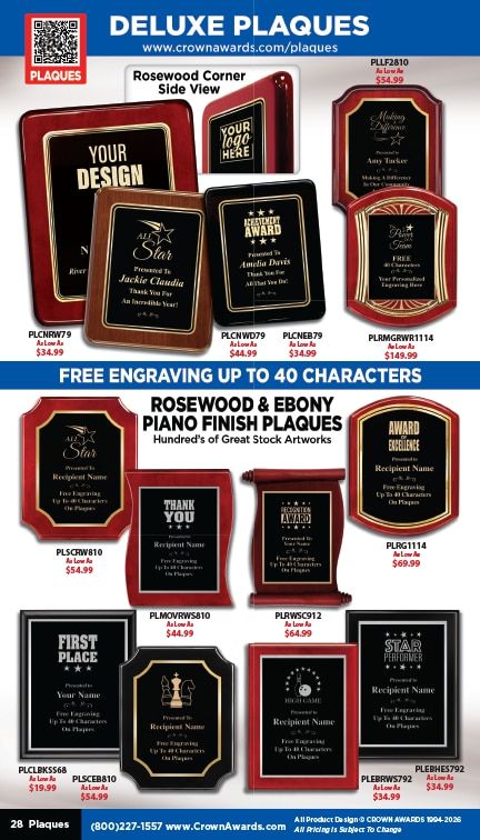 Crown Awards Catalog Weekly Ad December 31, 2025 - December 31, 2026