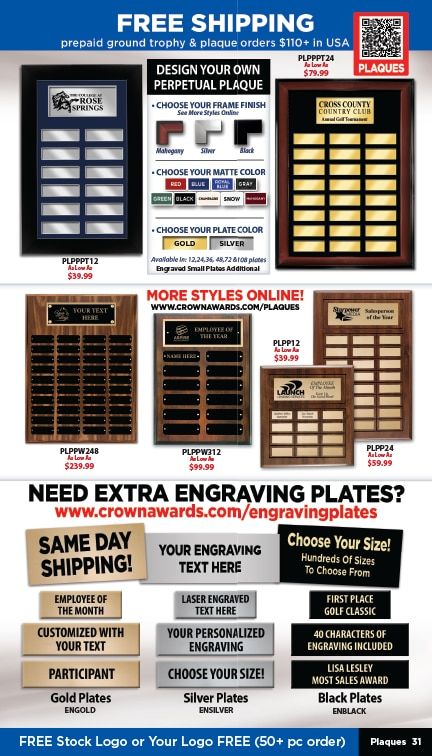 Crown Awards Catalog Weekly Ad December 31, 2025 - December 31, 2026