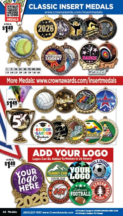 Crown Awards Catalog Weekly Ad December 31, 2025 - December 31, 2026