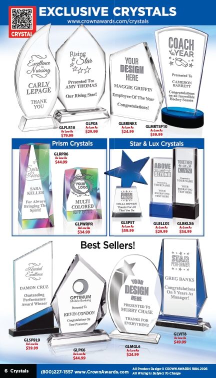 Crown Awards Catalog Weekly Ad December 31, 2025 - December 31, 2026