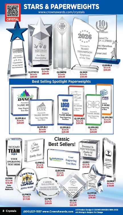 Crown Awards Catalog Weekly Ad December 31, 2025 - December 31, 2026