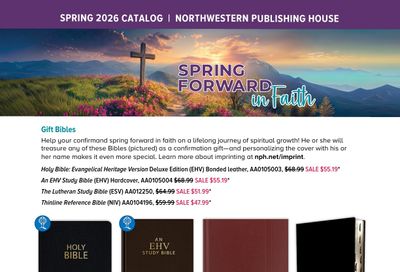Northwestern Publishing House Spring Catalog Weekly Ad March 1, 2026 - February 28, 2027