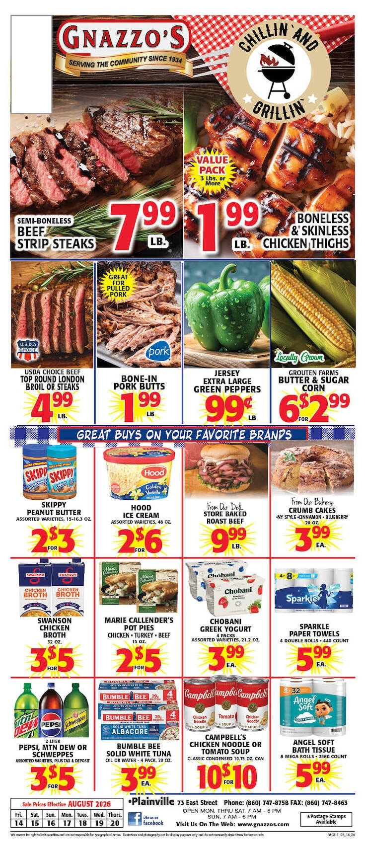 Gnazzo's Food Center Weekly Ad August 12 - 18, 2026
