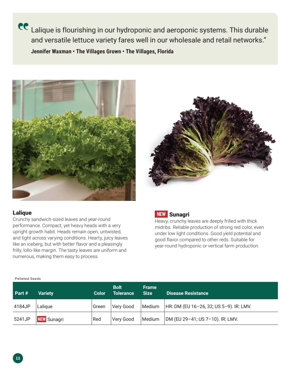 Johnny's Selected Seeds Hydroponic Head Lettuce Catalog Weekly Ad January 1 - December 31, 2026