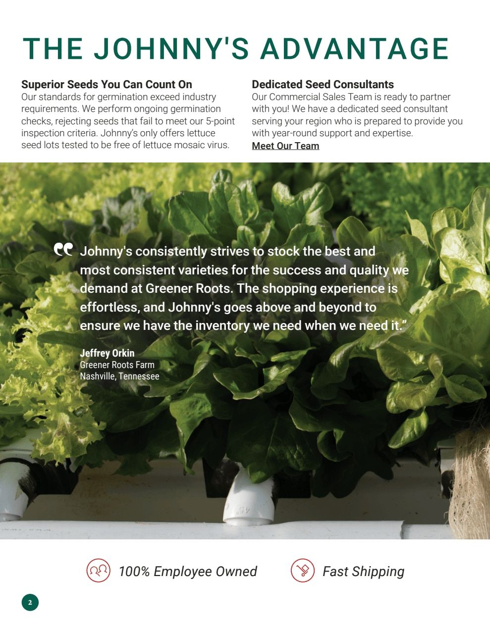 Johnny's Selected Seeds Hydroponic Head Lettuce Catalog Weekly Ad January 1 - December 31, 2026