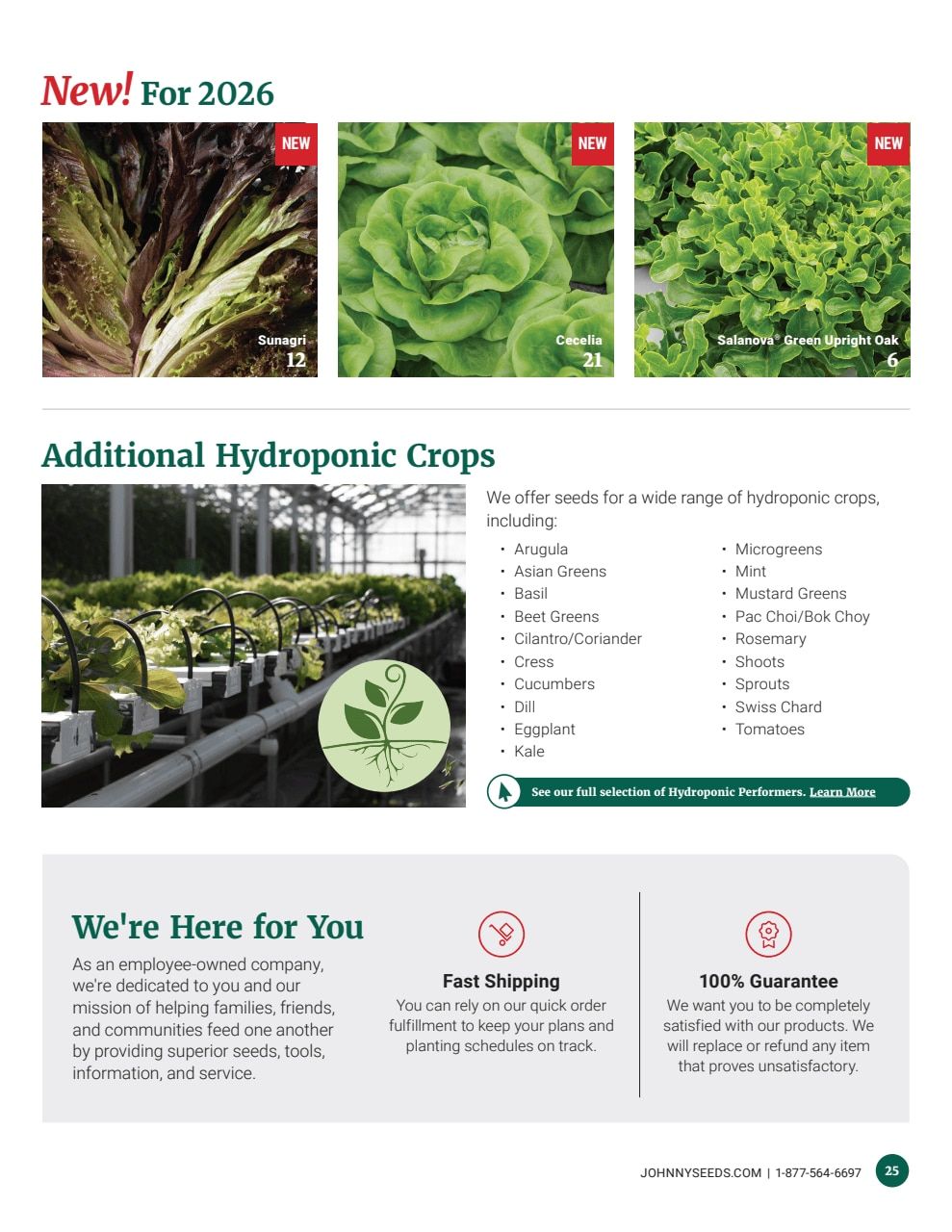 Johnny's Selected Seeds Hydroponic Head Lettuce Catalog Weekly Ad January 1 - December 31, 2026