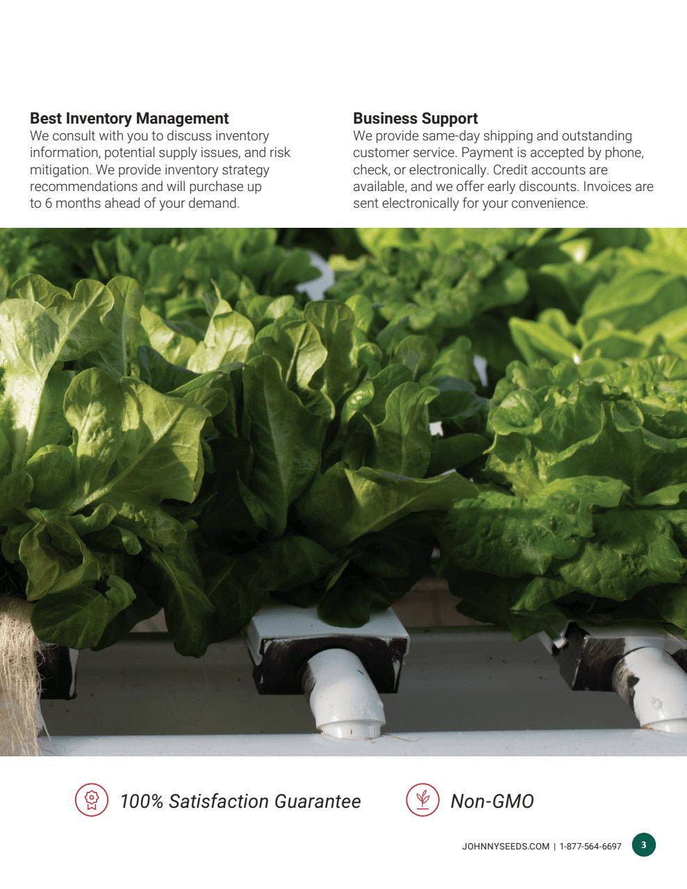 Johnny's Selected Seeds Hydroponic Head Lettuce Catalog Weekly Ad January 1 - December 31, 2026