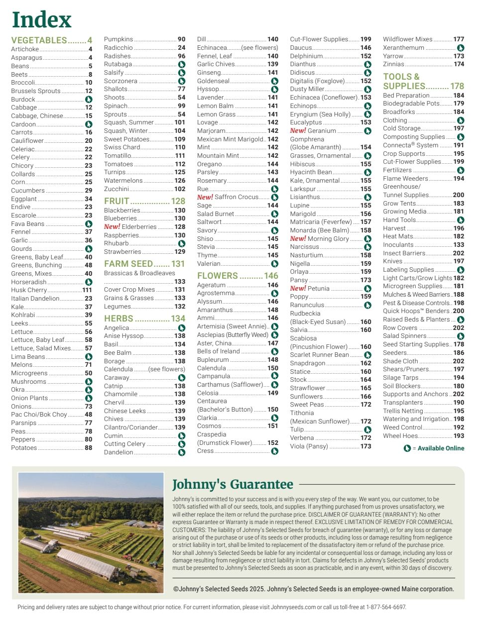 Johnny's Selected Seeds Master Catalog Weekly Ad January 1 - December 31, 2026