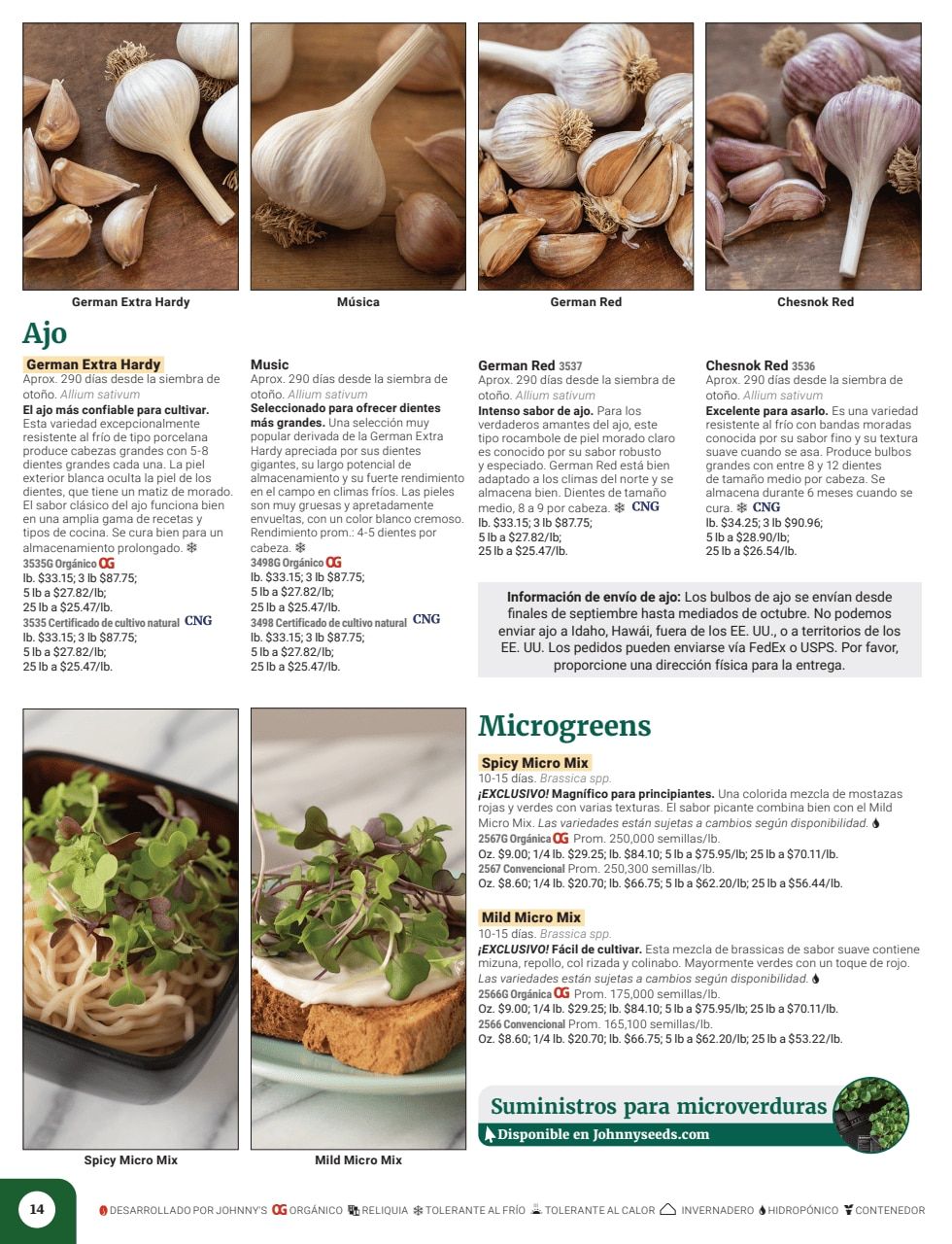Johnny's Selected Seeds Spanish Catalog Weekly Ad January 1 - December 31, 2026