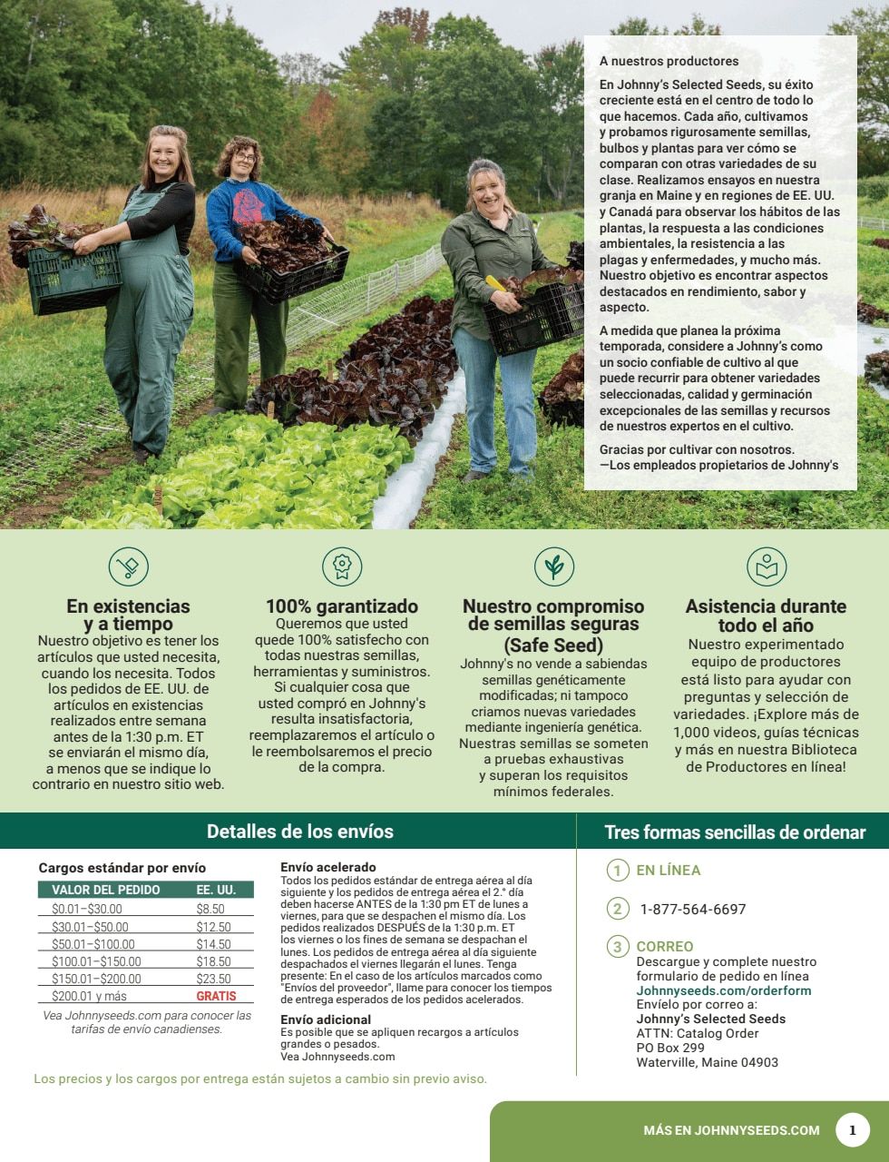 Johnny's Selected Seeds Spanish Catalog Weekly Ad January 1 - December 31, 2026