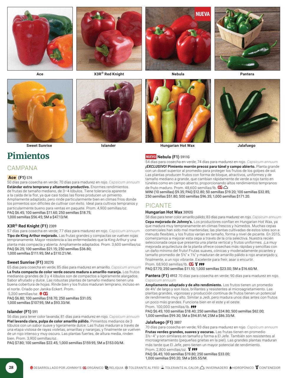 Johnny's Selected Seeds Spanish Catalog Weekly Ad January 1 - December 31, 2026