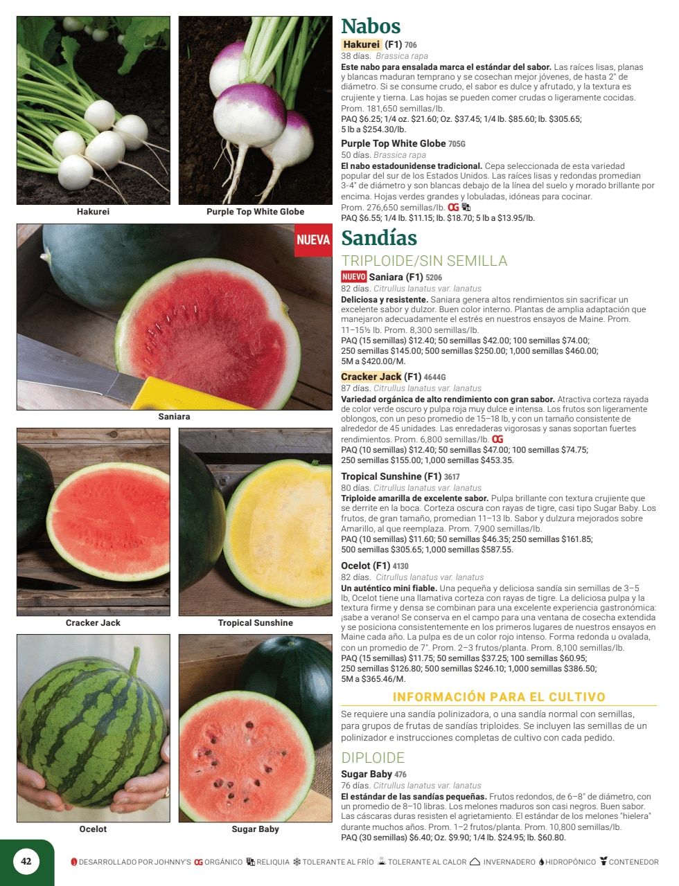 Johnny's Selected Seeds Spanish Catalog Weekly Ad January 1 - December 31, 2026