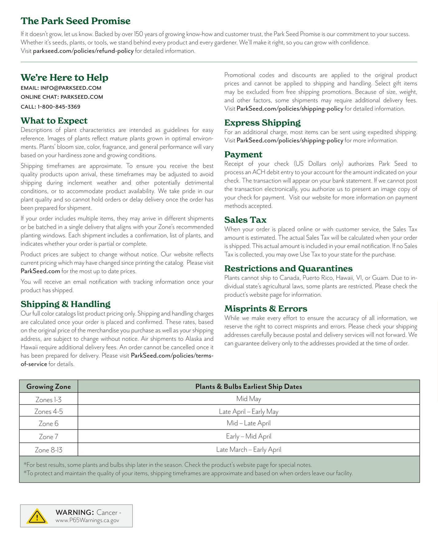 Park Seed Big Seed Spring Catalog Weekly Ad January 1 - December 31, 2026