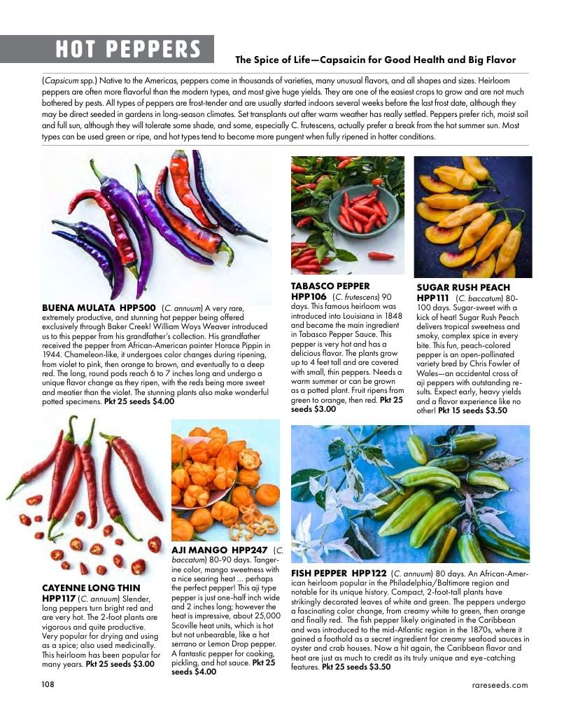 Baker Creek Heirloom Seeds Free Seed Catalog Weekly Ad January 1 - December 31, 2026