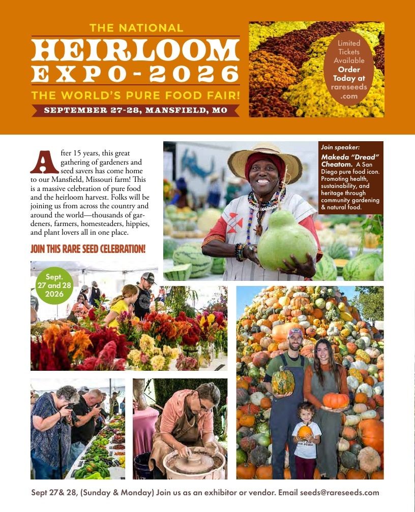 Baker Creek Heirloom Seeds Free Seed Catalog Weekly Ad January 1 - December 31, 2026