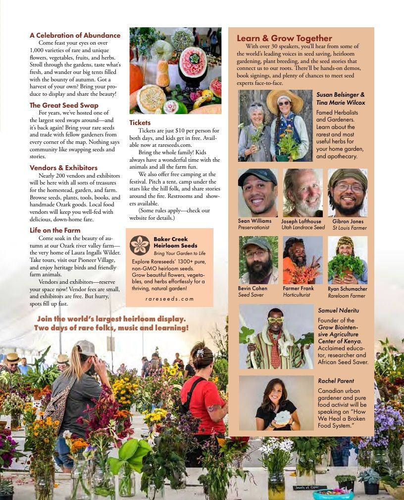 Baker Creek Heirloom Seeds Free Seed Catalog Weekly Ad January 1 - December 31, 2026