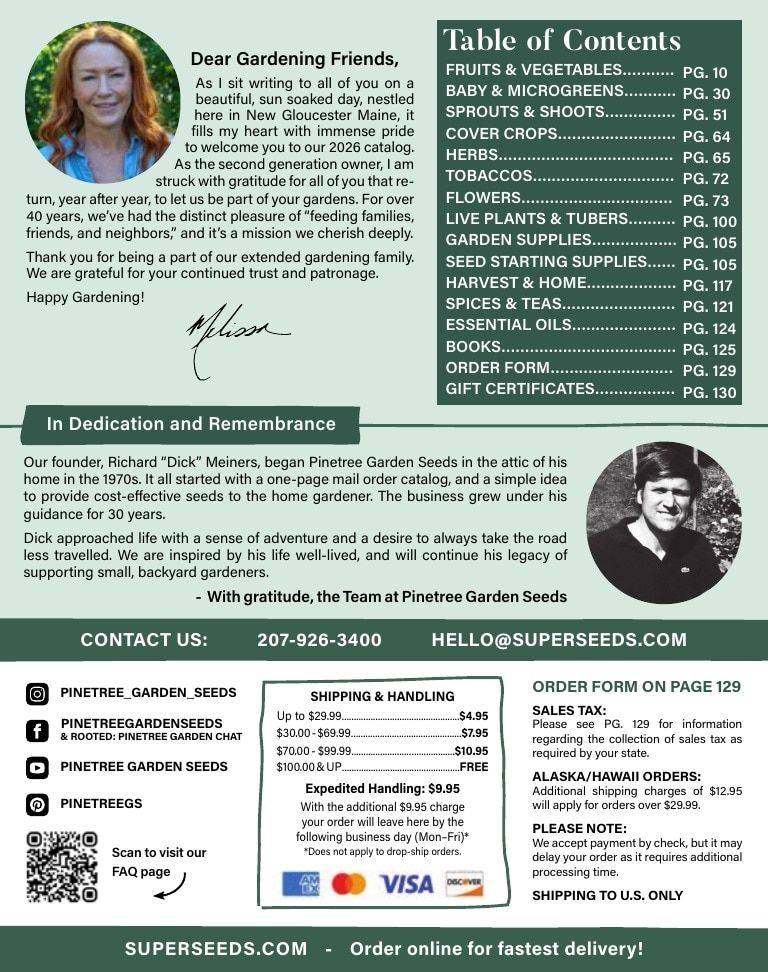 Pinetree Garden Seeds Annual Catalog Weekly Ad January 1 - December 31, 2026