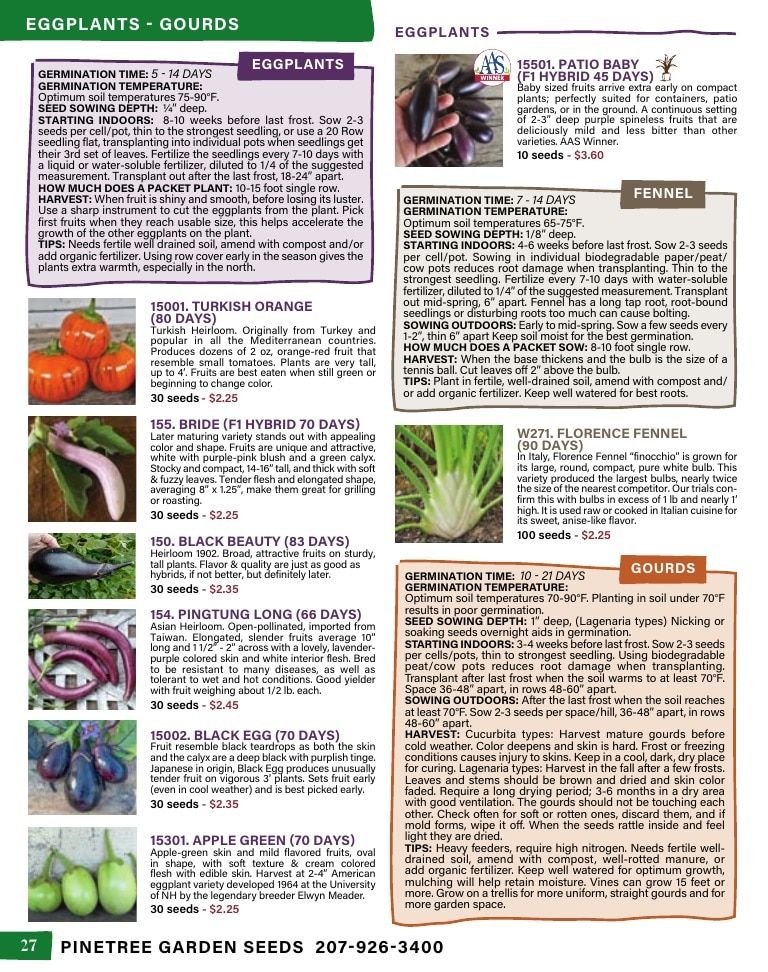Pinetree Garden Seeds Annual Catalog Weekly Ad January 1 - December 31, 2026