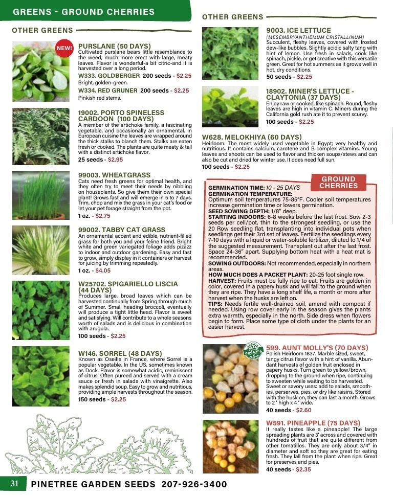 Pinetree Garden Seeds Annual Catalog Weekly Ad January 1 - December 31, 2026
