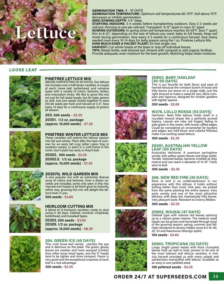 Pinetree Garden Seeds Annual Catalog Weekly Ad January 1 - December 31, 2026