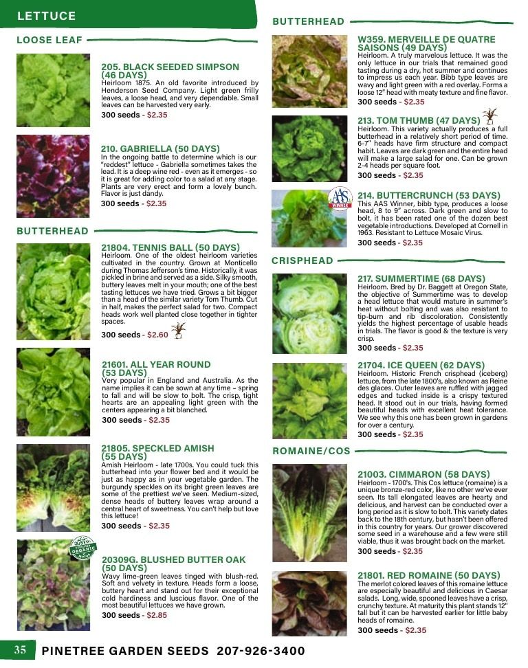 Pinetree Garden Seeds Annual Catalog Weekly Ad January 1 - December 31, 2026