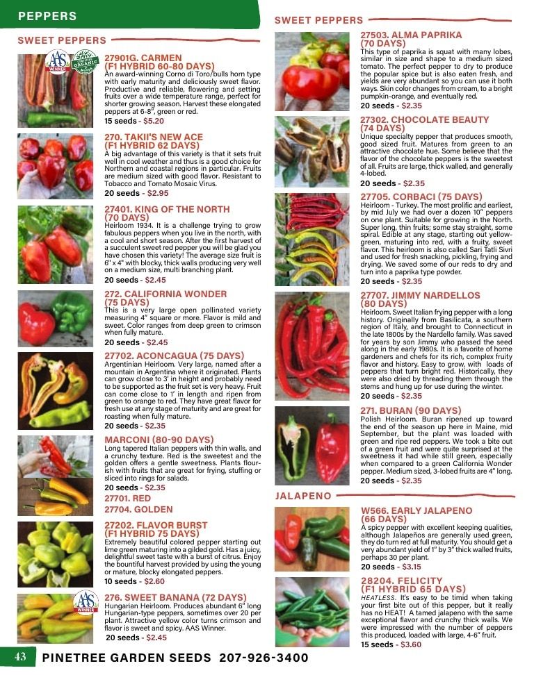 Pinetree Garden Seeds Annual Catalog Weekly Ad January 1 - December 31, 2026