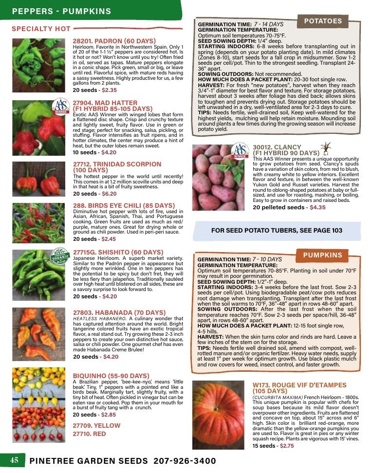 Pinetree Garden Seeds Annual Catalog Weekly Ad January 1 - December 31, 2026