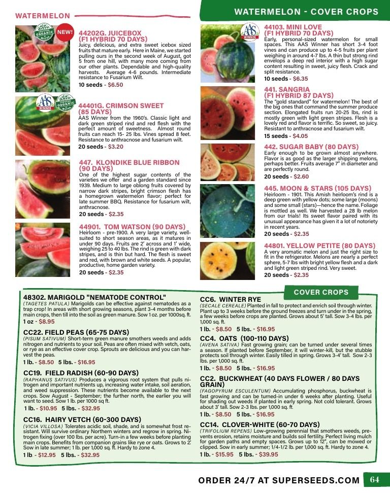 Pinetree Garden Seeds Annual Catalog Weekly Ad January 1 - December 31, 2026