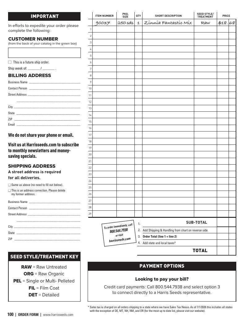 Harris Seeds Bedding Plant Grower's Catalog Weekly Ad January 1 - December 31, 2027