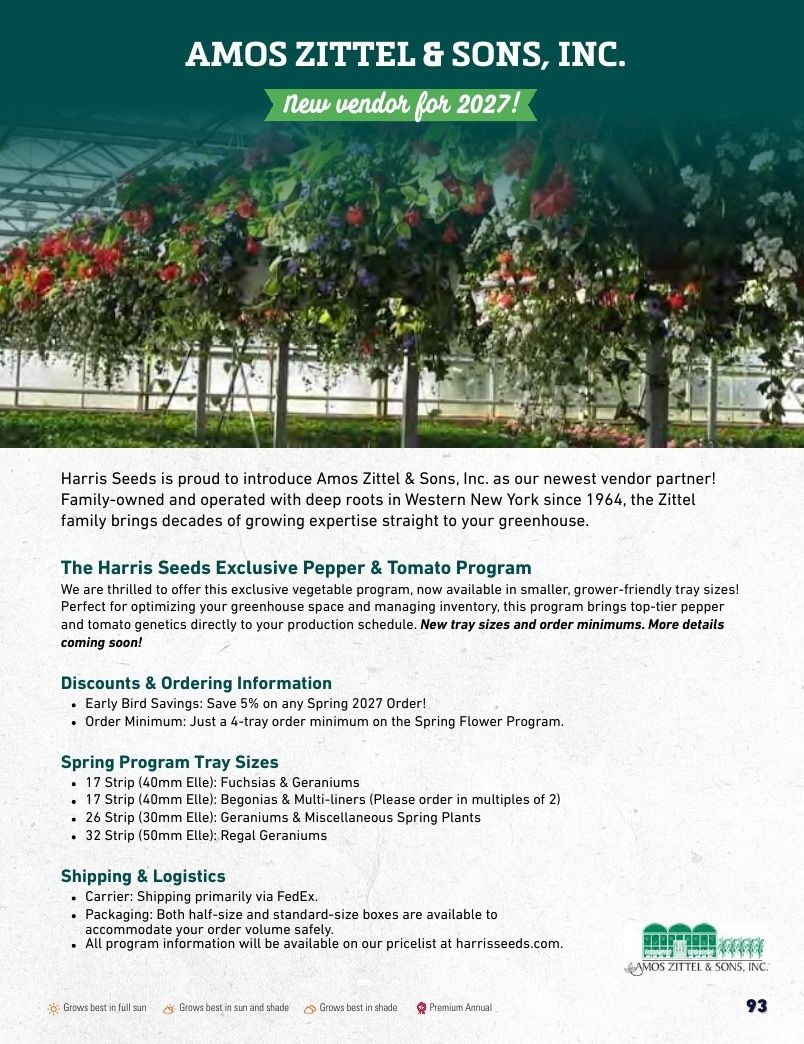 Harris Seeds Bedding Plant Grower's Catalog Weekly Ad January 1 - December 31, 2027