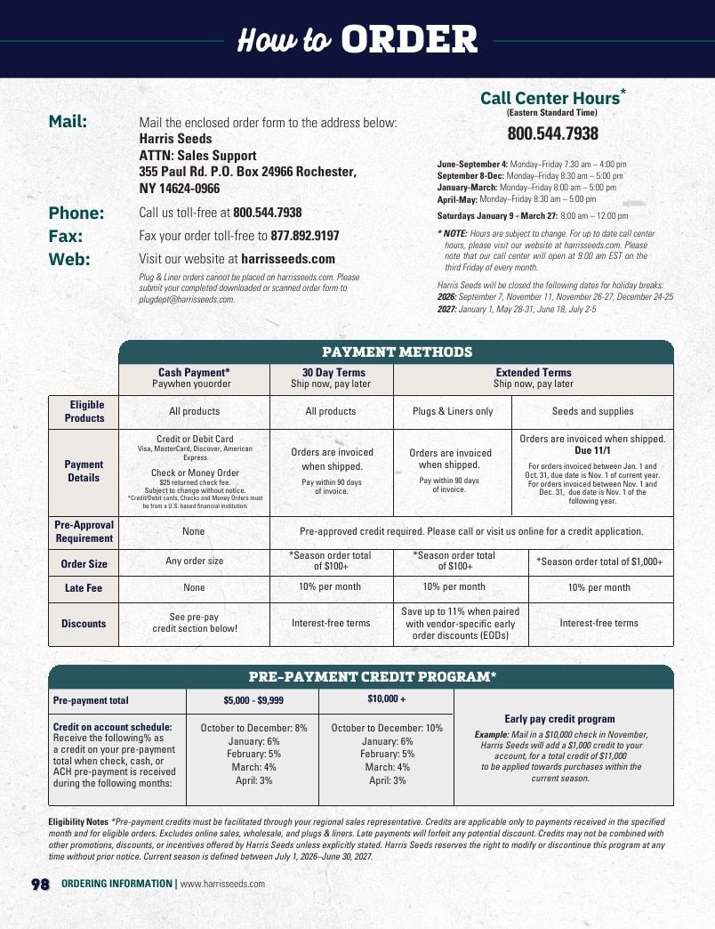 Harris Seeds Bedding Plant Grower's Catalog Weekly Ad January 1 - December 31, 2027