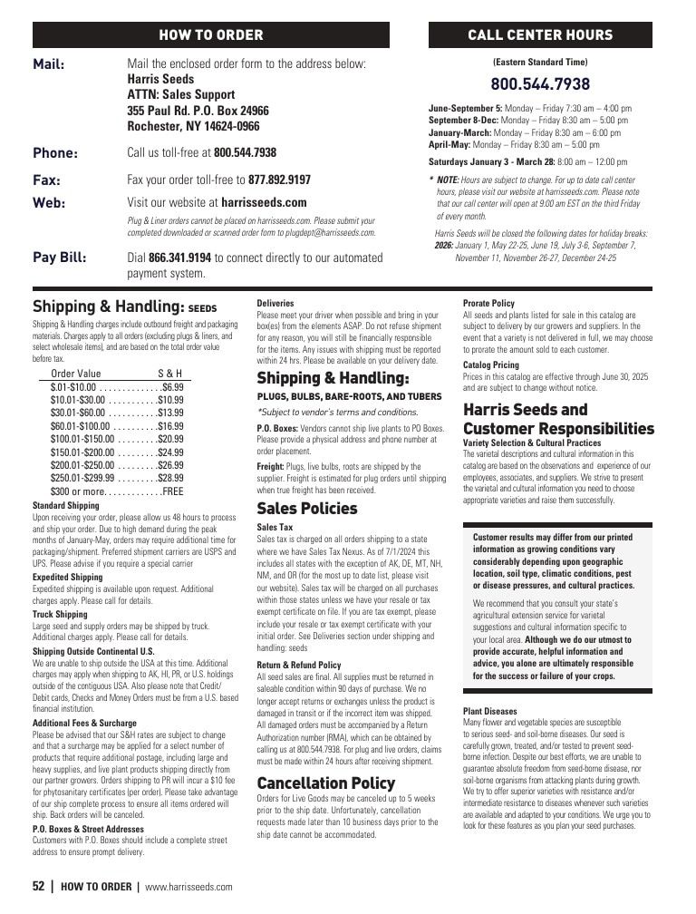 Harris Seeds Home Garden Catalog Weekly Ad January 1 - December 31, 2026