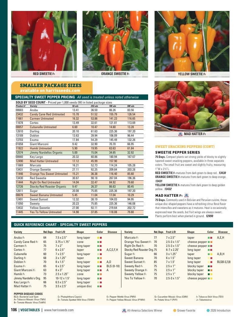 Harris Seeds Vegetable and Cut Flower Catalog Weekly Ad January 1 - December 31, 2026