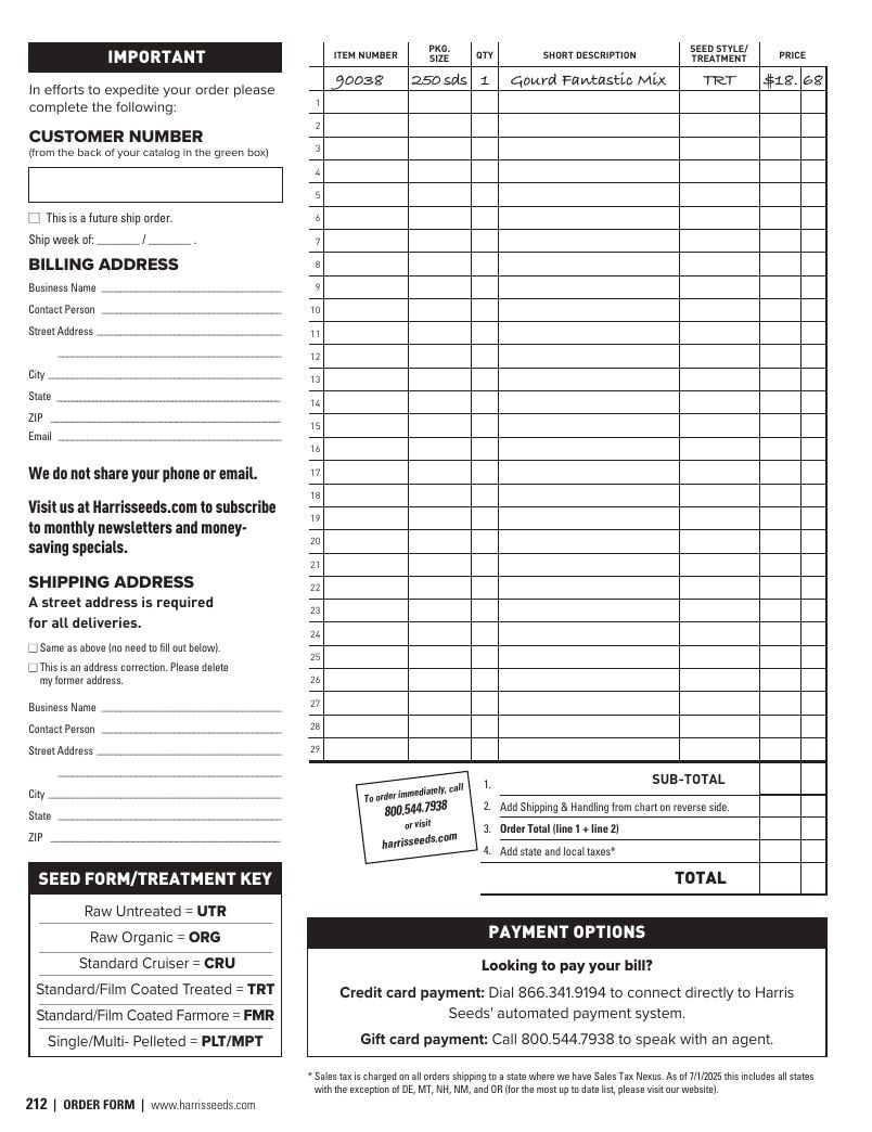 Harris Seeds Vegetable and Cut Flower Catalog Weekly Ad January 1 - December 31, 2026