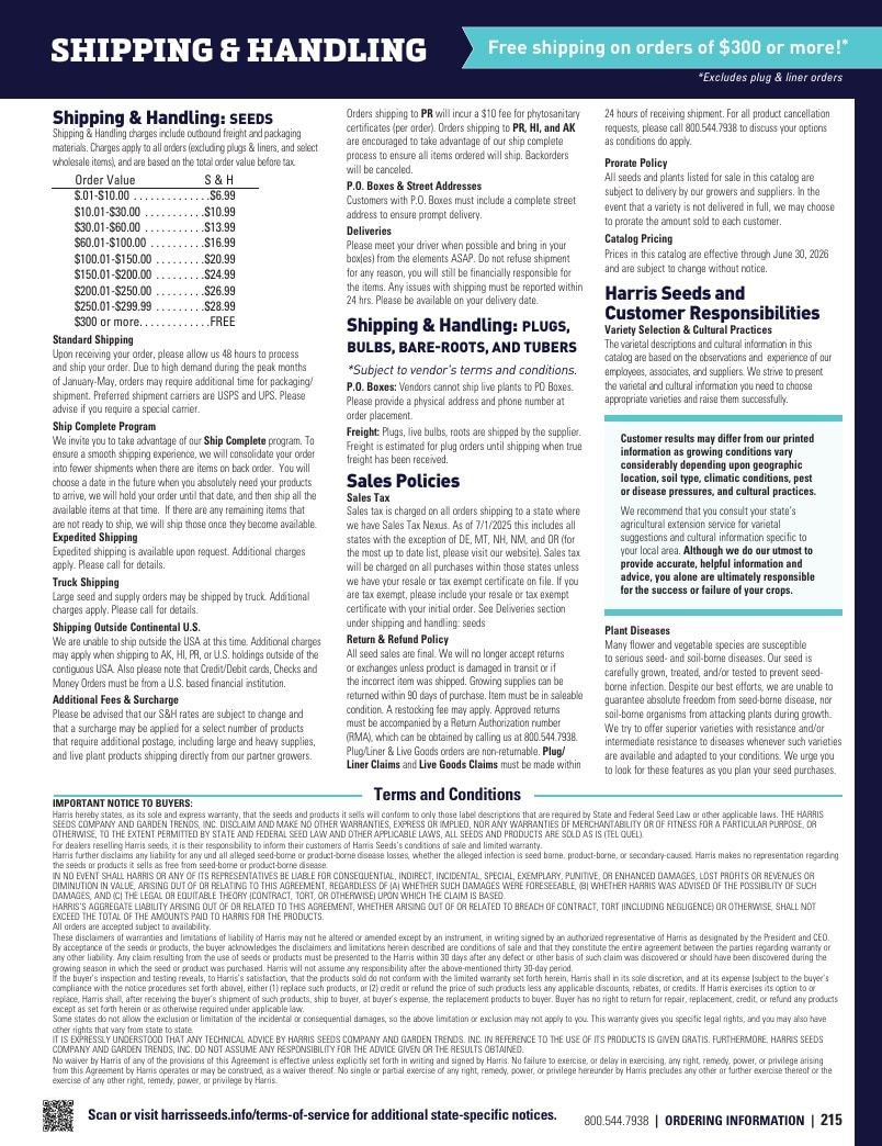 Harris Seeds Vegetable and Cut Flower Catalog Weekly Ad January 1 - December 31, 2026