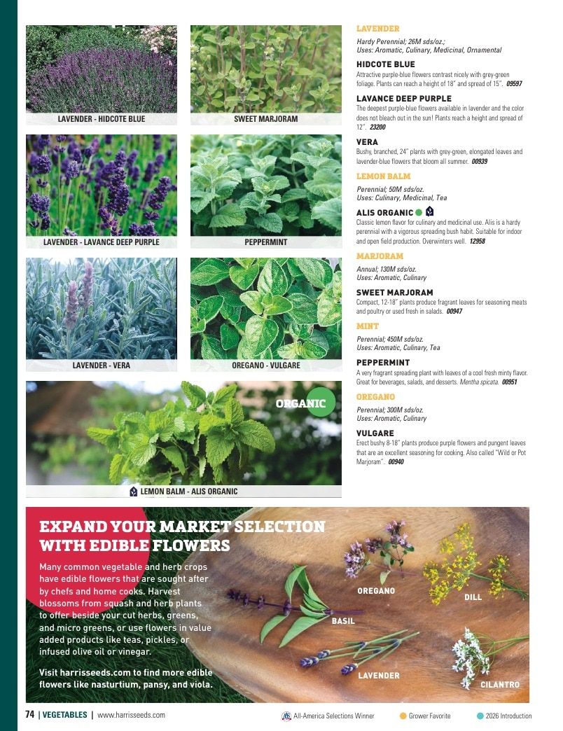 Harris Seeds Vegetable and Cut Flower Catalog Weekly Ad January 1 - December 31, 2026
