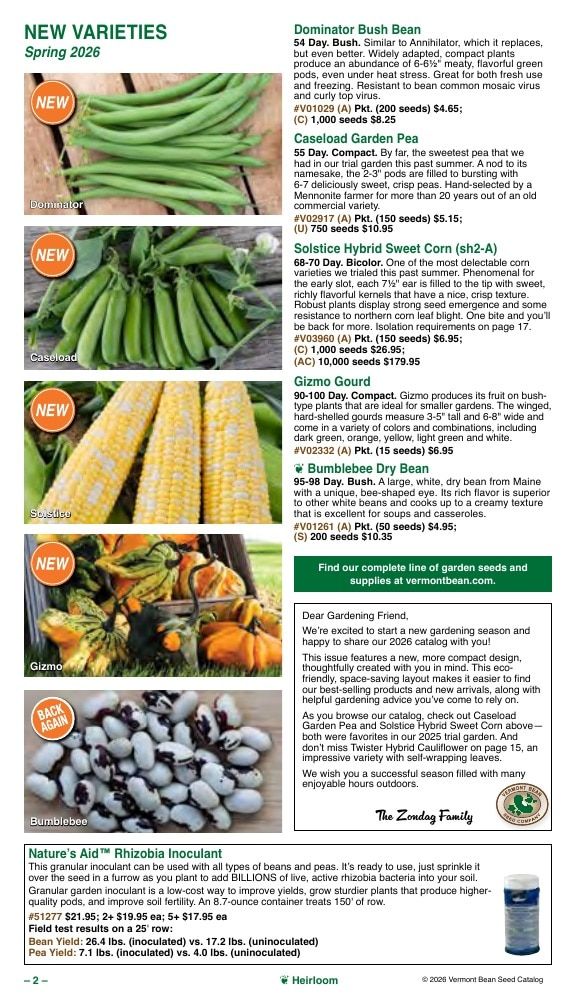 Vermont Bean Annual Catalog Weekly Ad January 1 - December 31, 2026