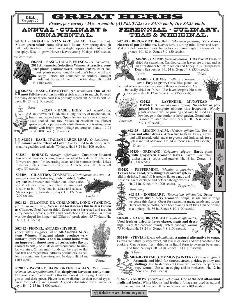 R.H. Shumway Annual Catalog Weekly Ad January 1 - December 31, 2026