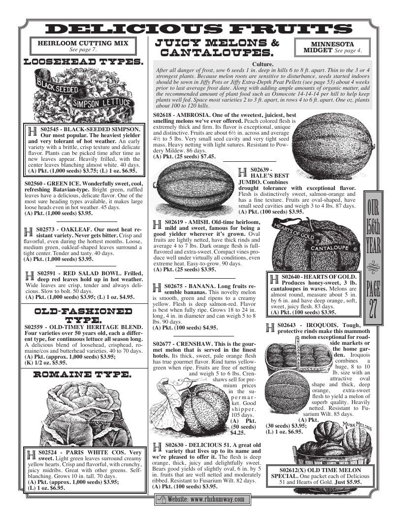 R.H. Shumway Annual Catalog Weekly Ad January 1 - December 31, 2026