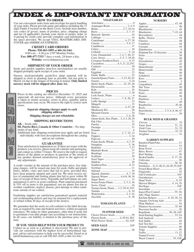 R.H. Shumway Annual Catalog Weekly Ad January 1 - December 31, 2026