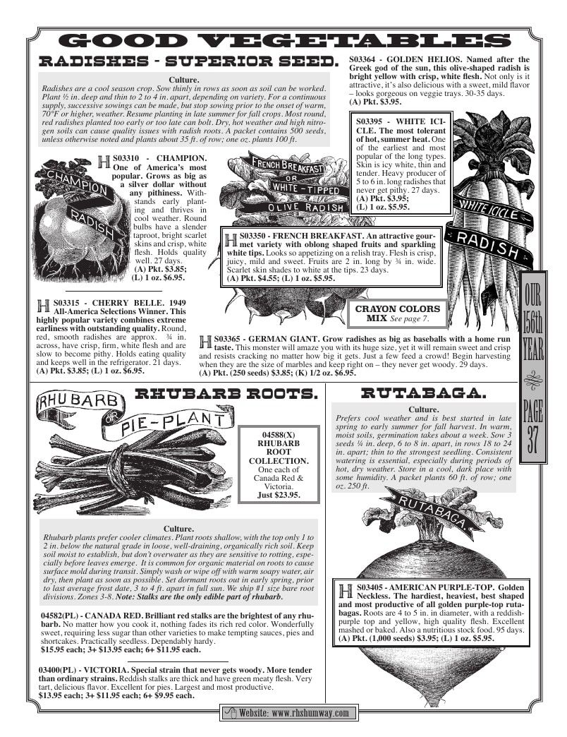 R.H. Shumway Annual Catalog Weekly Ad January 1 - December 31, 2026