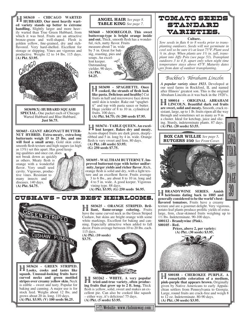 R.H. Shumway Annual Catalog Weekly Ad January 1 - December 31, 2026