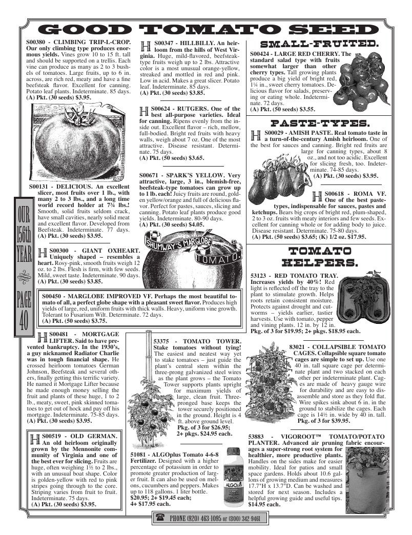 R.H. Shumway Annual Catalog Weekly Ad January 1 - December 31, 2026