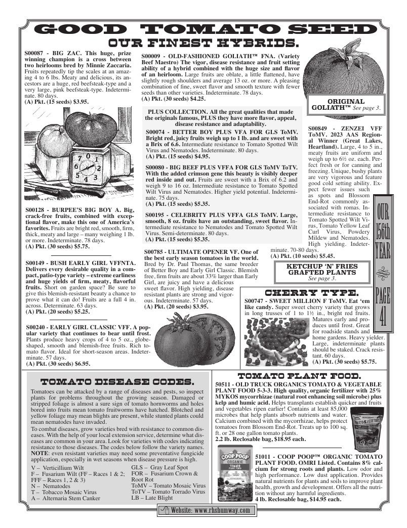 R.H. Shumway Annual Catalog Weekly Ad January 1 - December 31, 2026