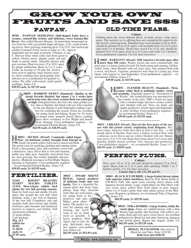 R.H. Shumway Annual Catalog Weekly Ad January 1 - December 31, 2026